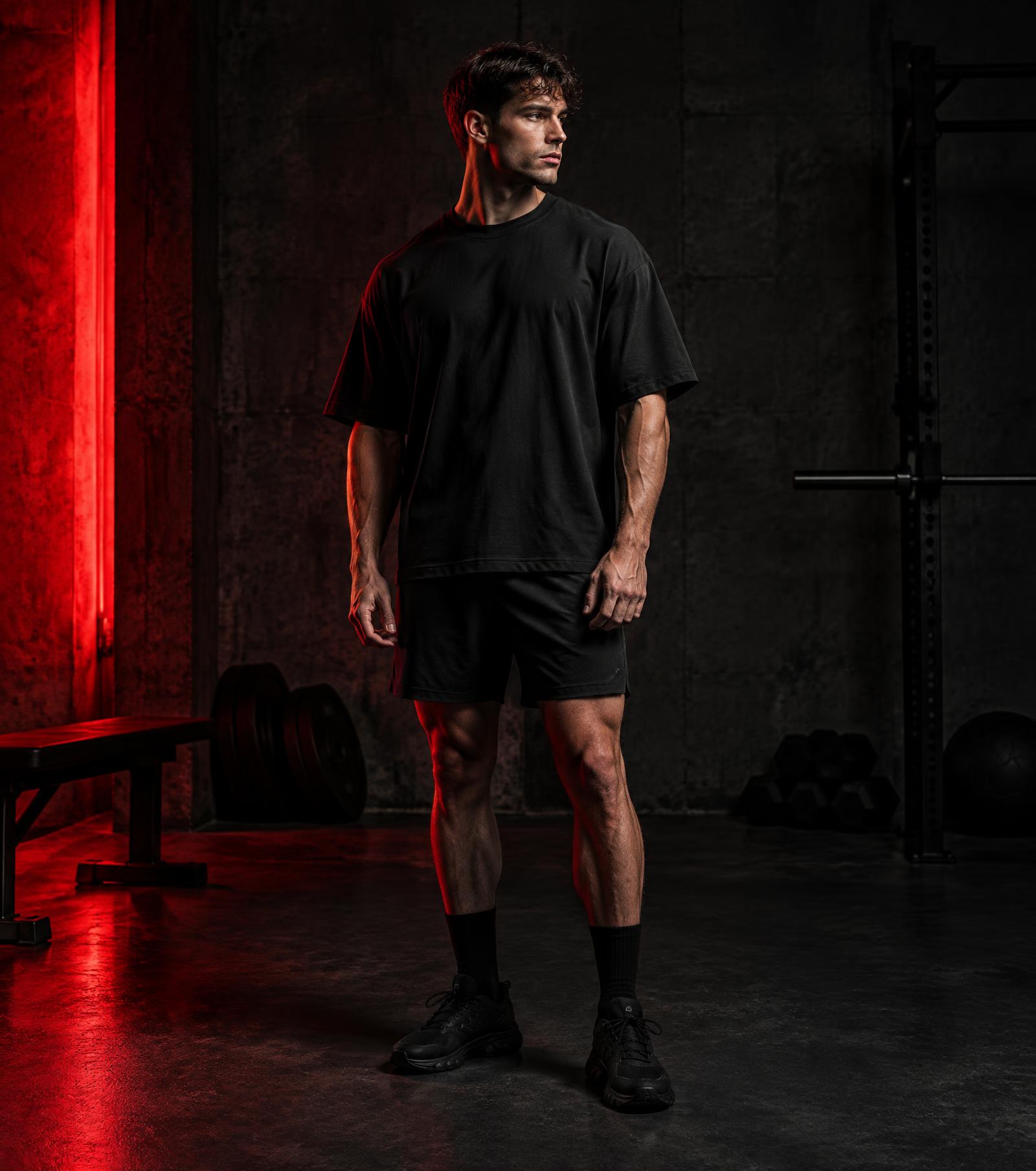 Athlete wearing black 8ereal Apparal training gear